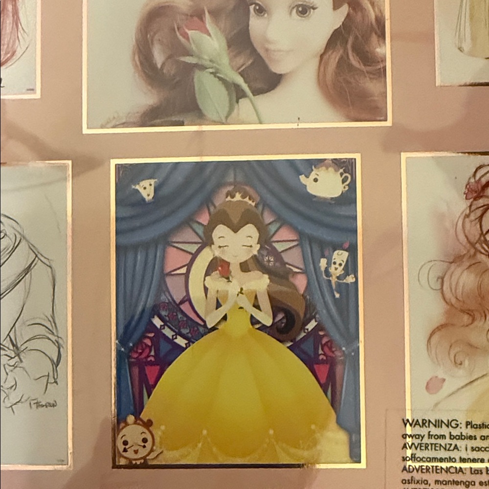 Disney Belle Lithograph in Pink and Gold - Picture 7 of 8